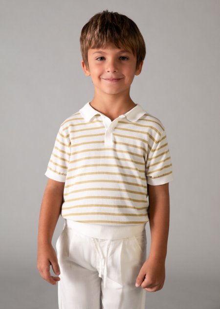 Polo m/c tricot Ecrù-moka 2-9 anni | Mayoral