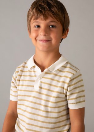 Polo m/c tricot Ecrù-moka 2-9 anni | Mayoral