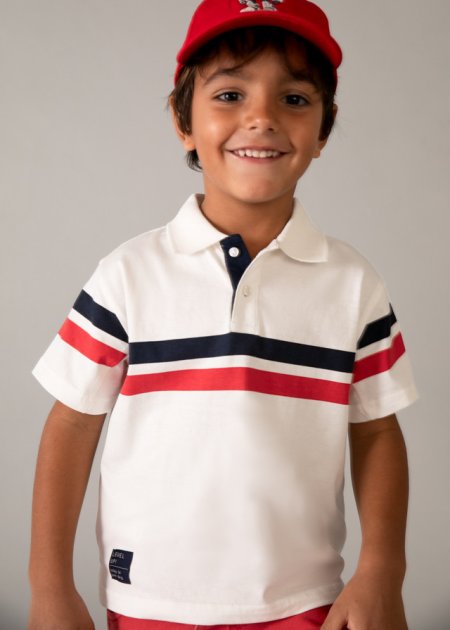 Polo m/c fasce Panna-pomo 2-9 anni | Mayoral
