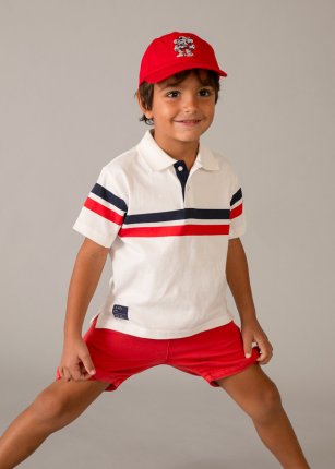 Polo m/c fasce Panna-pomo 2-9 anni | Mayoral