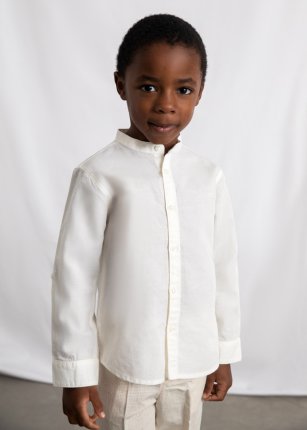 Camicia m/l c/coreana lino Panna 2-9 anni | Mayoral