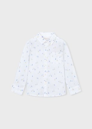 Camicia m/l lino B.co-olio 2-9 anni | Mayoral
