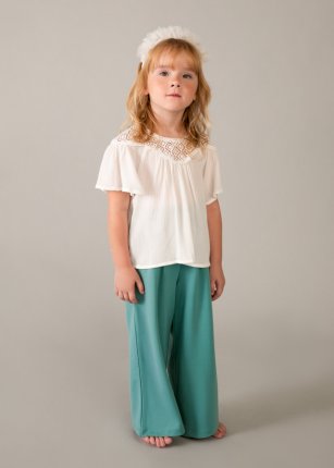 Pantalon lungo punto roma Menta 2-9 anni | Mayoral