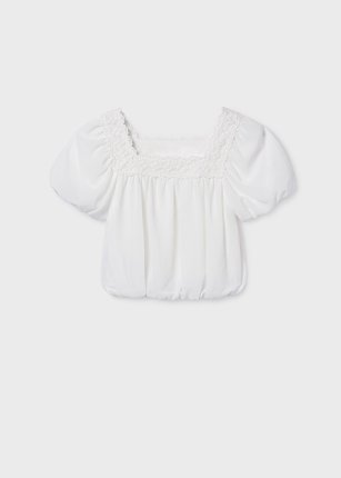Blusa chiffon Ecrù 8-18 anni | Mayoral