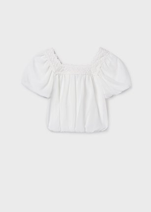 Blusa chiffon Ecrù 8-18 anni | Mayoral