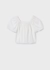 Blusa chiffon Ecrù 8-18 anni | Mayoral