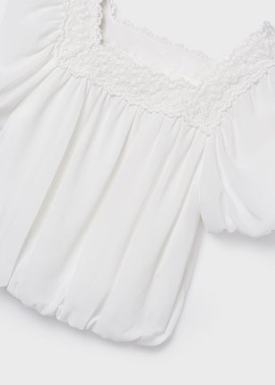Blusa chiffon Ecrù 8-18 anni | Mayoral