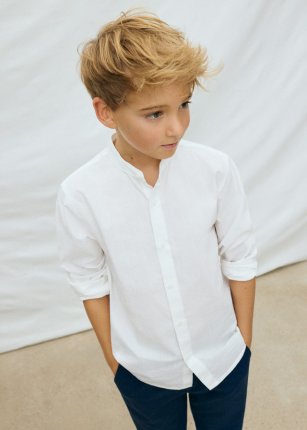 Camicia m/l collo coreano Bianco 8-18 anni | Mayoral