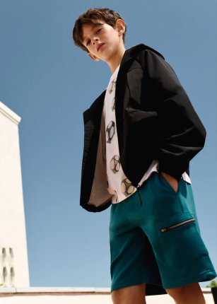 Bermuda interlock zip Acqua 8-18 anni | Mayoral