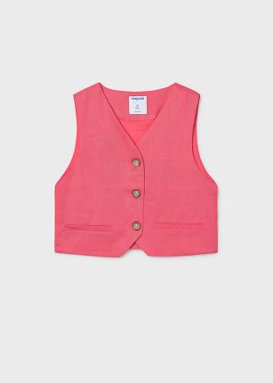 gilet bottoni stile lino Corallo 8-18 anni | Mayoral