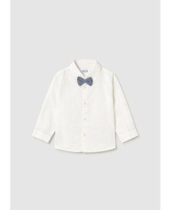 Camicia manica lunga con  papillon neonato