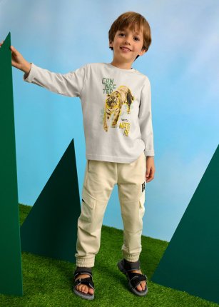 Maglietta manica lunga tigre bambino