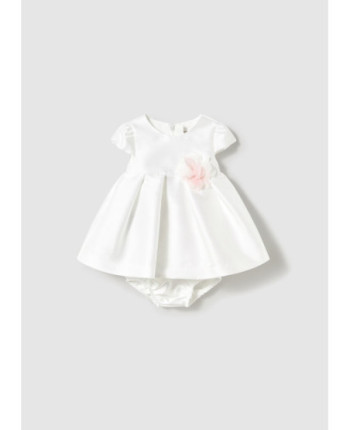 Vestito con copri pannolino mikado neonata