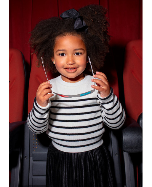 Maglione tricot righe bambina