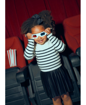 Maglione tricot righe bambina