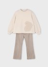 Completo leggings e felpa ricamo bambina