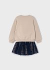 Completo gonna tulle e felpa bambina