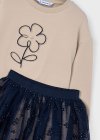 Completo gonna tulle e felpa bambina